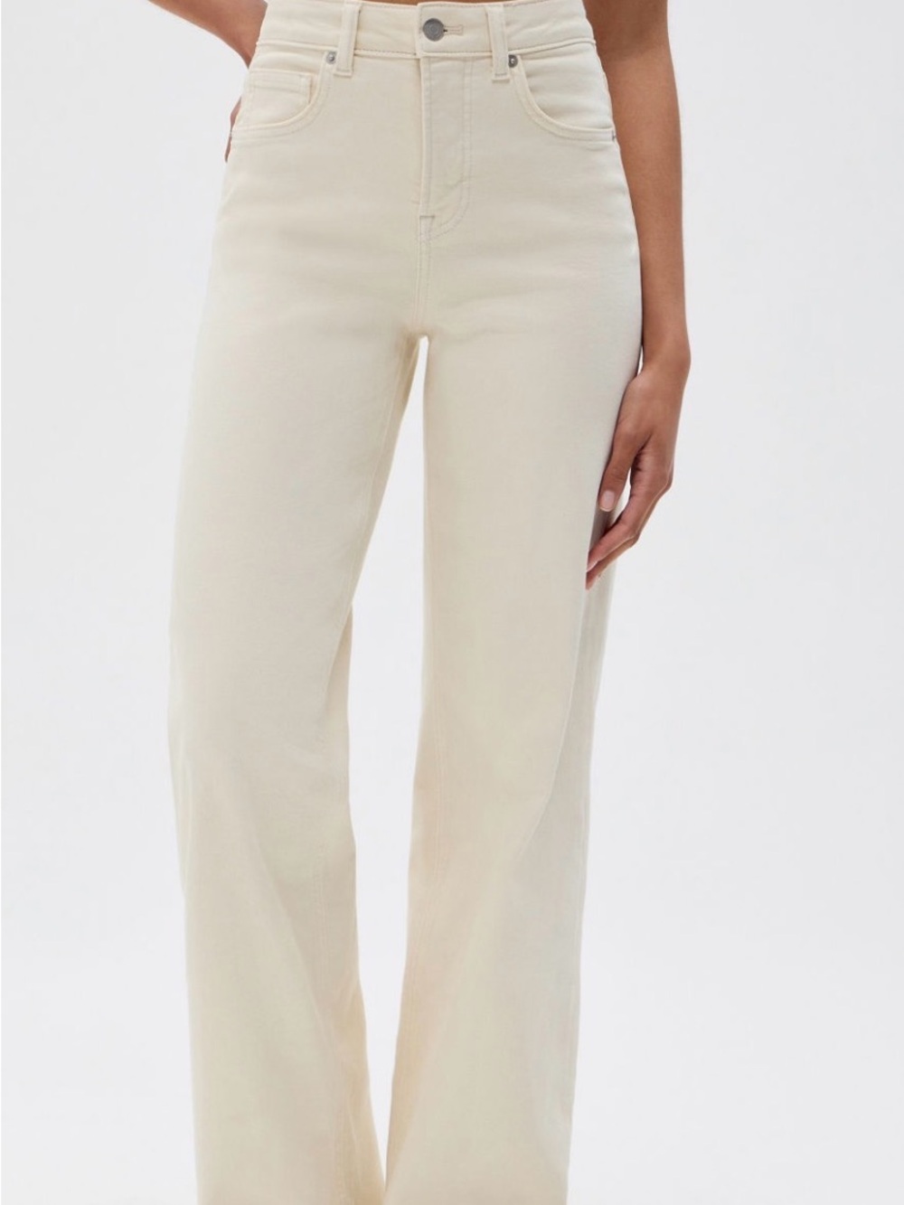 Fabletics High-Rise Wide-Leg Jeans - Cream